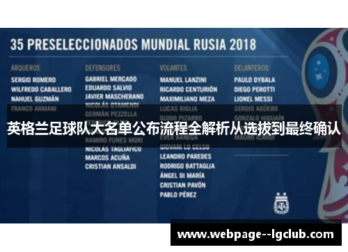 英格兰足球队大名单公布流程全解析从选拔到最终确认 英格兰足球队大名单公布流程全解析从选拔到最终确认